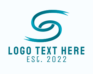 Media Agency - Blue Ribbon Letter S logo design