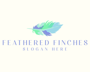 Watercolor Quill Feather logo design