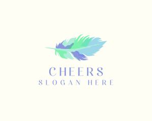 Publisher - Watercolor Quill Feather logo design