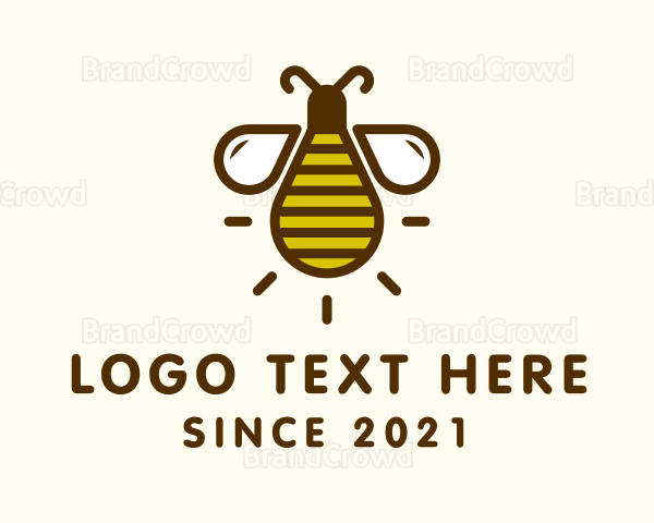 Honeybee Light Bulb Logo