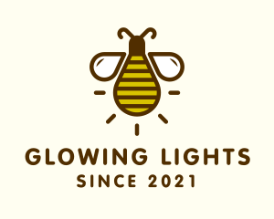 Honeybee Light Bulb  logo design