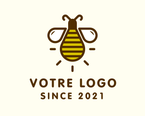 Light - Honeybee Light Bulb logo design
