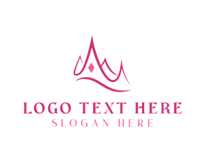 Reign - Pink Princess Tiara logo design