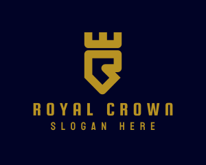 Elegant Crown Letter R logo design