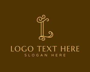 Interior Design - Elegant Swirl Letter L logo design