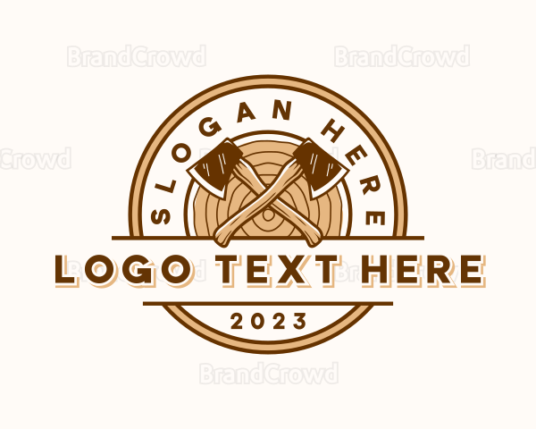 Axe Log Carpentry Logo