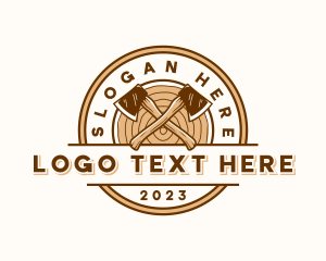 Log - Axe Log Carpentry logo design