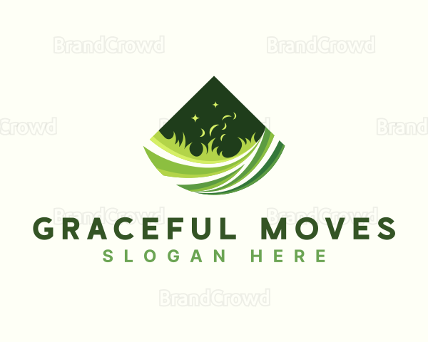 Grass Lawn Landscaping Logo