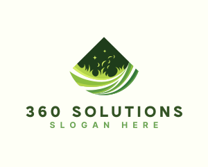 Grass Lawn Landscaping Logo