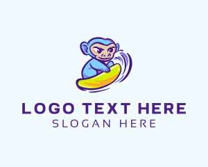 Surf Board - Monkey Wave Surfing logo design