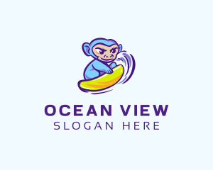 Monkey Wave Surfing logo design