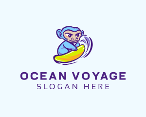 Monkey Wave Surfing logo design