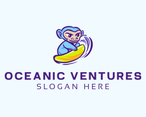 Monkey Wave Surfing logo design