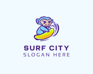 Monkey Wave Surfing logo design