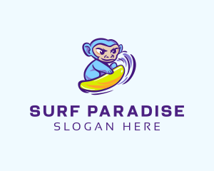 Monkey Wave Surfing logo design