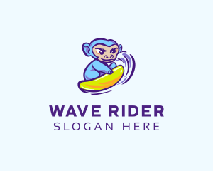 Surfing - Monkey Wave Surfing logo design