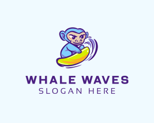 Monkey Wave Surfing logo design