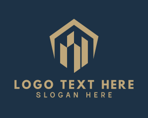 Hexagon - Hexagonal Building Hotel logo design