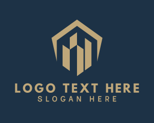 Realty - Hexagonal Building Hotel logo design