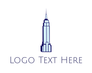 Building - Blue Empire State logo design
