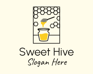 Honeycomb - Honey Dipper Honeycomb logo design