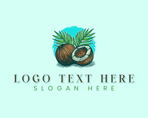 Coconut - Tropical Coconut Palm logo design