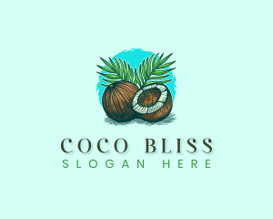 Coconut - Tropical Coconut Palm logo design