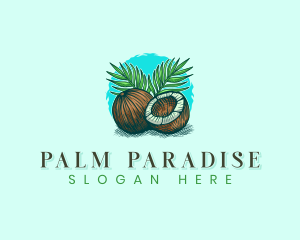Tropical Coconut Palm logo design