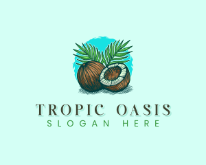 Tropical Coconut Palm logo design