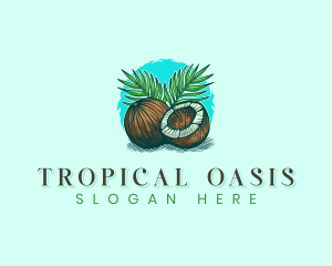 Tropical Coconut Palm logo design