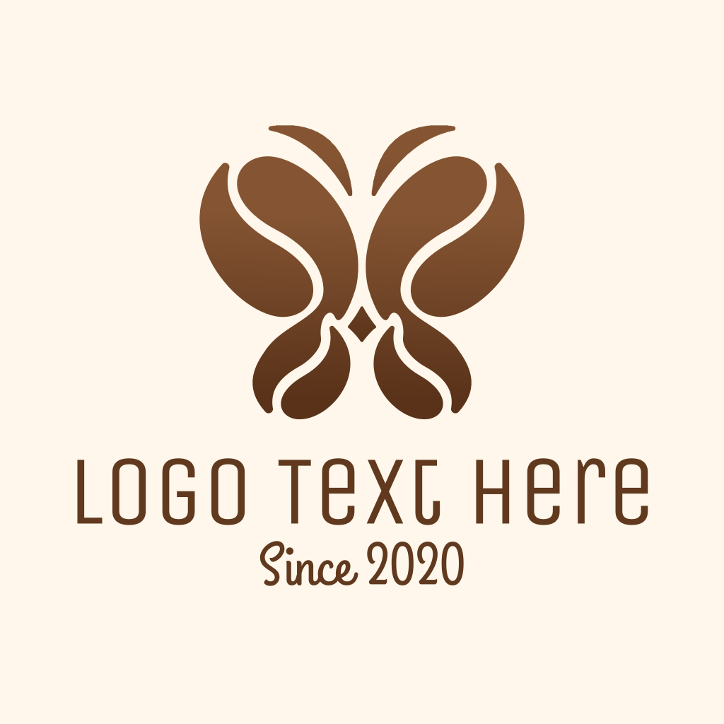 Coffee Bean Butterfly Logo BrandCrowd Logo Maker