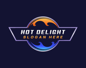 Heating Cooling Flame logo design