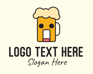 Emoji - Silly Beer Mascot logo design