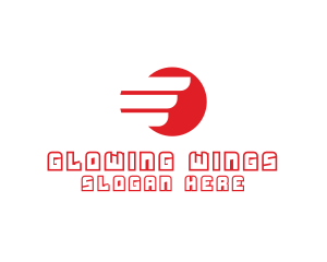 Wing Red Sun logo design