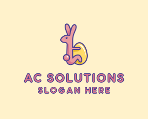 Easter Rabbit Egg  logo design