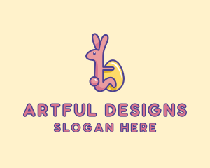 Easter Rabbit Egg  logo design