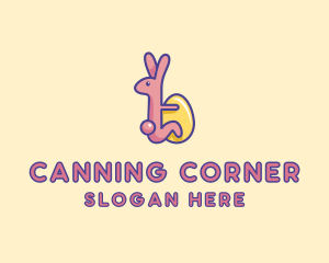 Easter Rabbit Egg  logo design