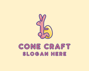 Easter Rabbit Egg  logo design