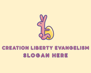 Easter Rabbit Egg  logo design