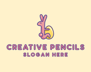 Easter Rabbit Egg  logo design