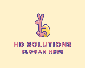 Easter Rabbit Egg  logo design