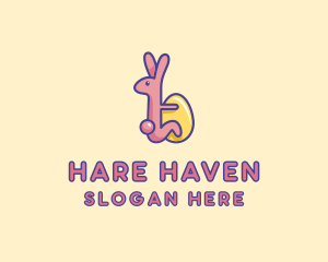 Easter Rabbit Egg  logo design