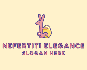 Easter Rabbit Egg  logo design