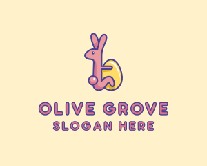 Easter Rabbit Egg  logo design