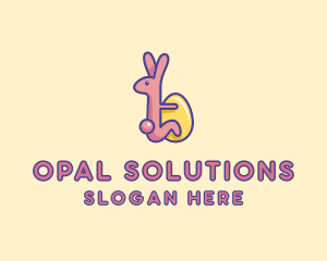 Easter Rabbit Egg  logo design