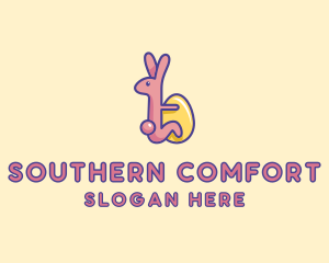 Easter Rabbit Egg  logo design