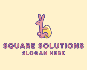 Easter Rabbit Egg  logo design