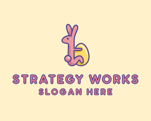 Easter Rabbit Egg  logo design