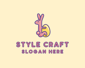 Easter Rabbit Egg  logo design