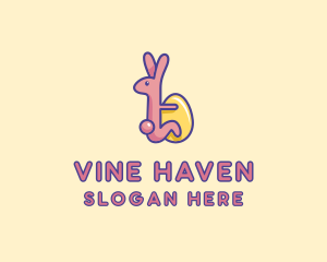 Easter Rabbit Egg  logo design